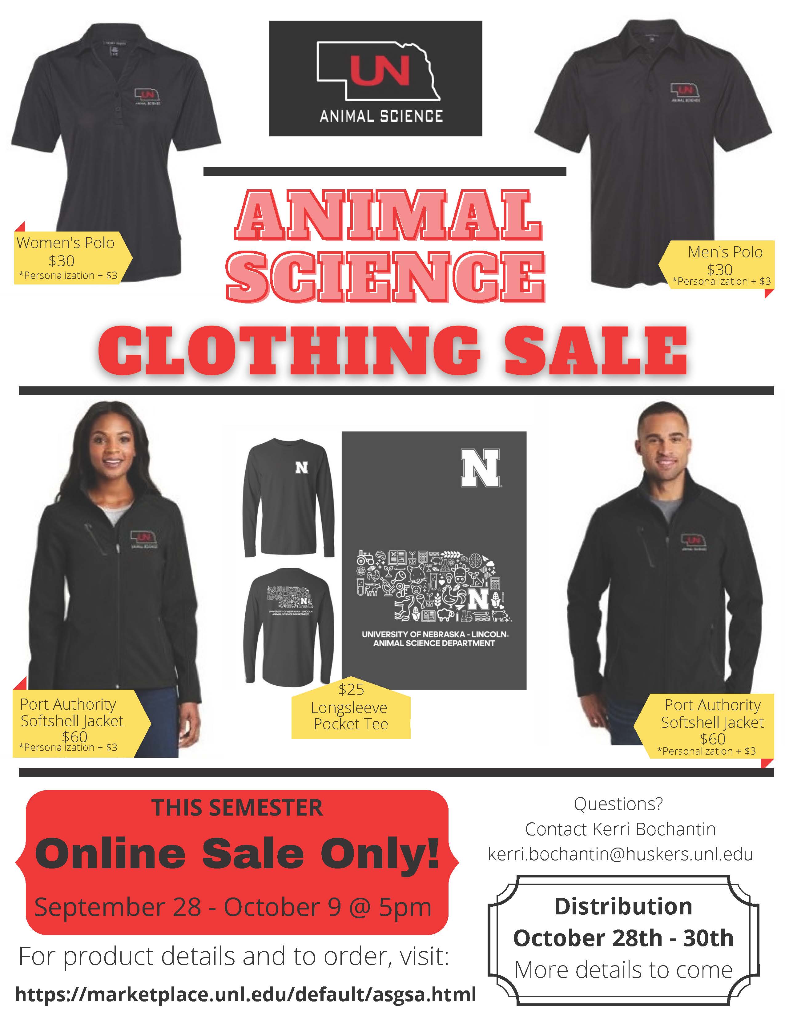 Flyer showing clothing options
