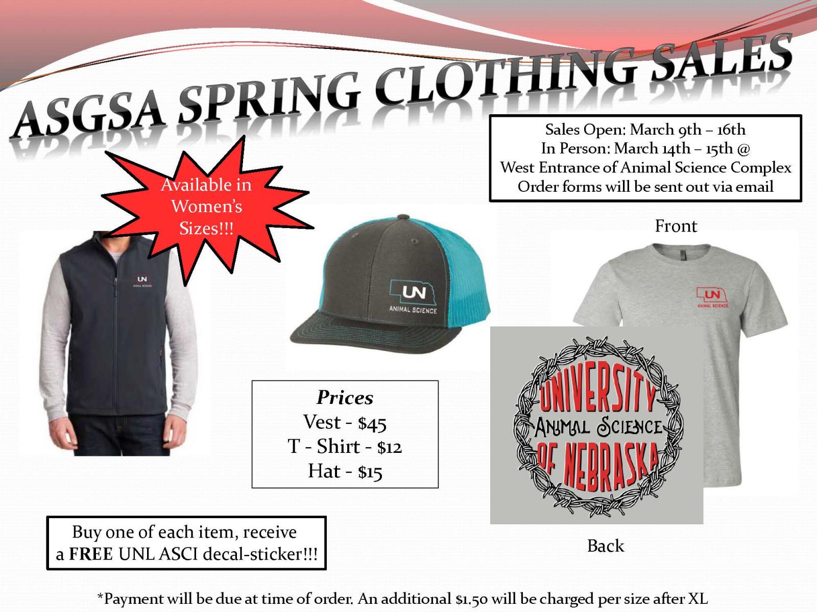 Flyer of clothing options