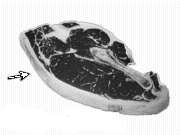 Photo showing the external fat on a pieace of beef