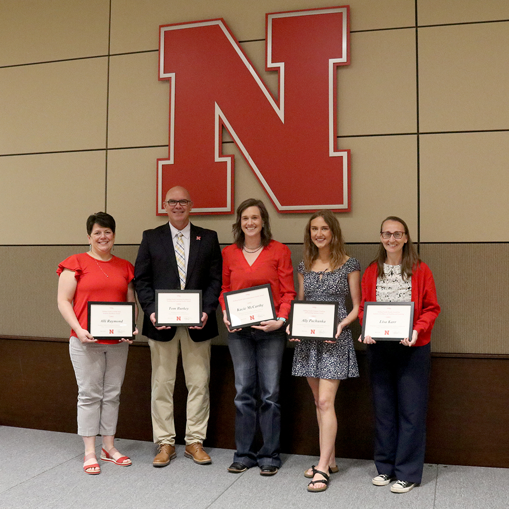 Five members of the Department of Animal Science were honored at the 2024 CASNR Awards Luncheon on May 10.