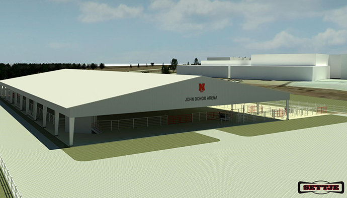 Equine Sports Complex Rendering - Arena Exterior from West
