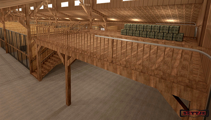 Equine Sports Complex Rendering - Barn Interior - Loft Area