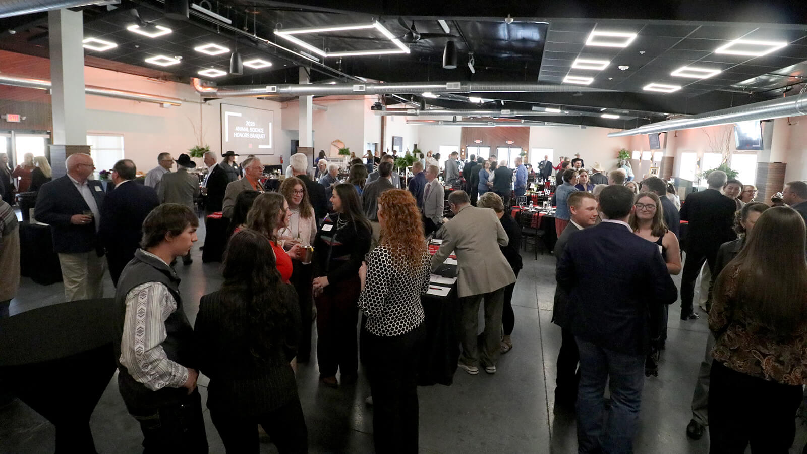 Attendees socializing prior to the 2026 Animal Science Honors Banquet