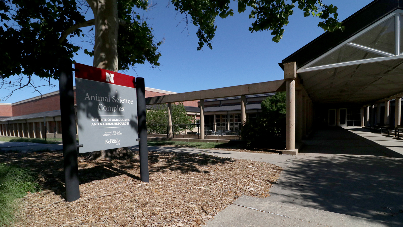 the south entrance of the Animal Science Complex