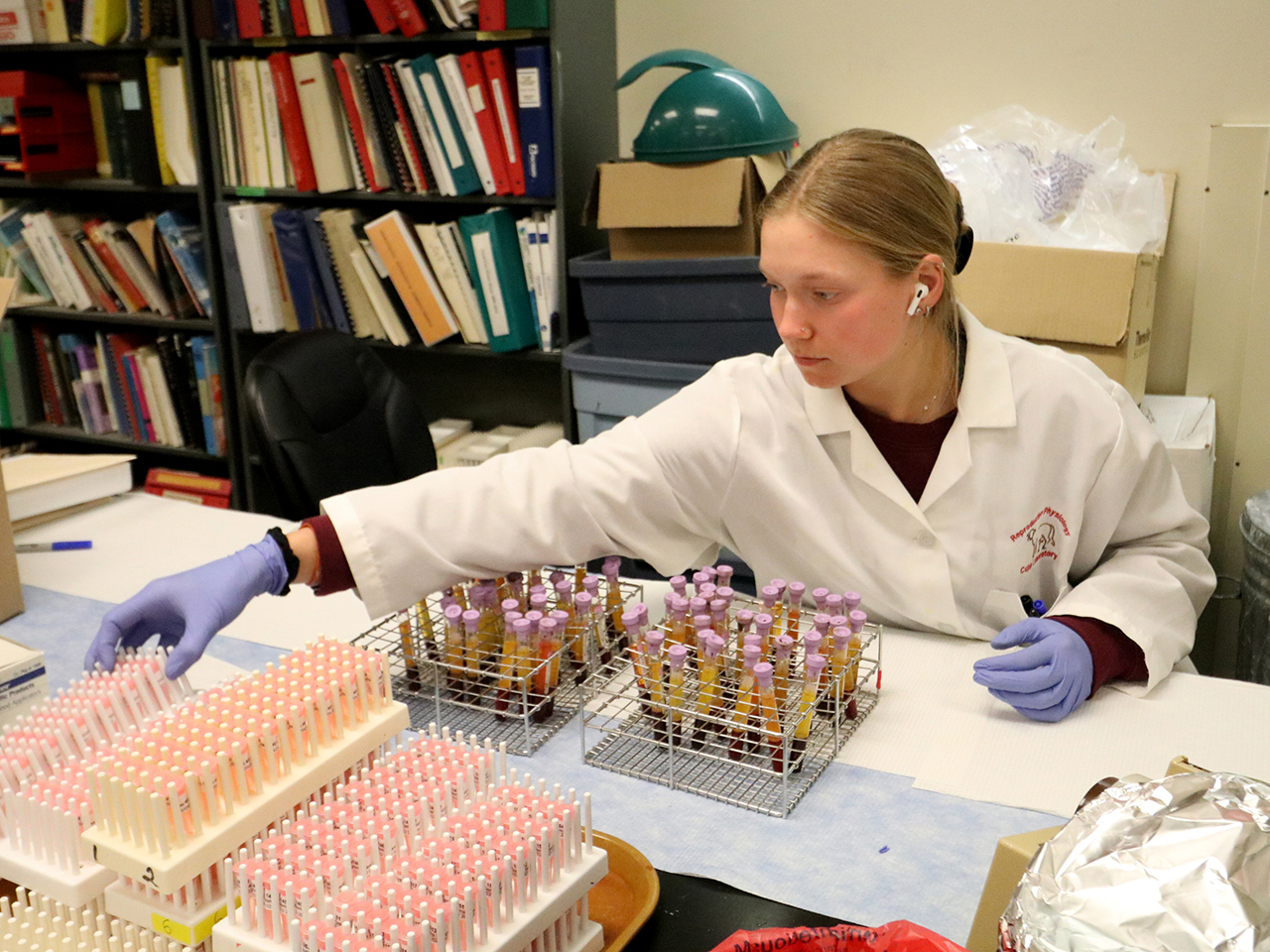 a student working in a research lab