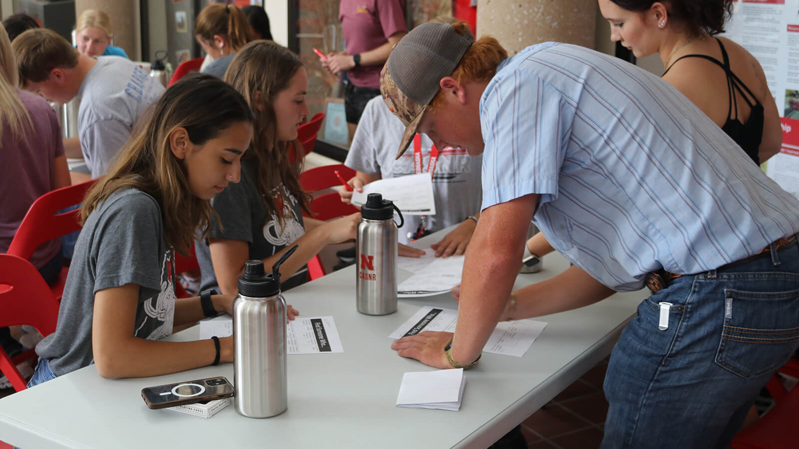 students participating in an activity