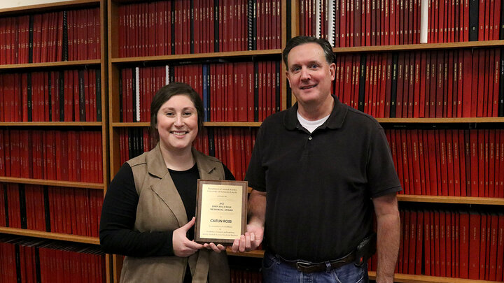 Caitlin Ross and Brett White with Hallman Award