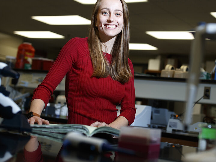 Lianna Walker in the lab