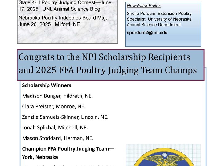 screenshot of the first page of the Spring 2025 Poultry Newsletter