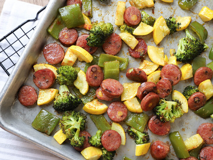 Sausage and Veggies Sheet Pan