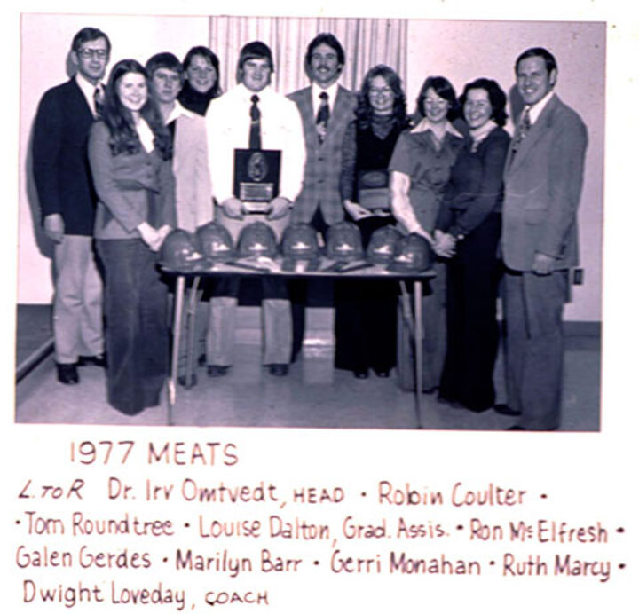 1977 Meat Judging Team