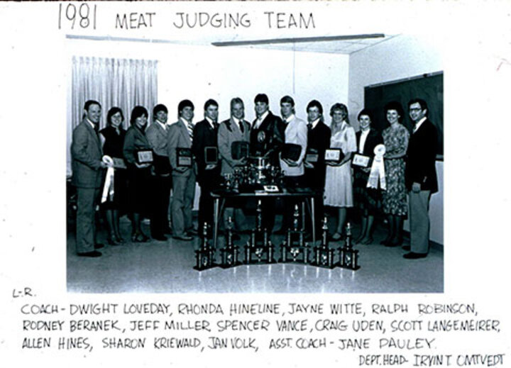 1981 Meat Judging Team