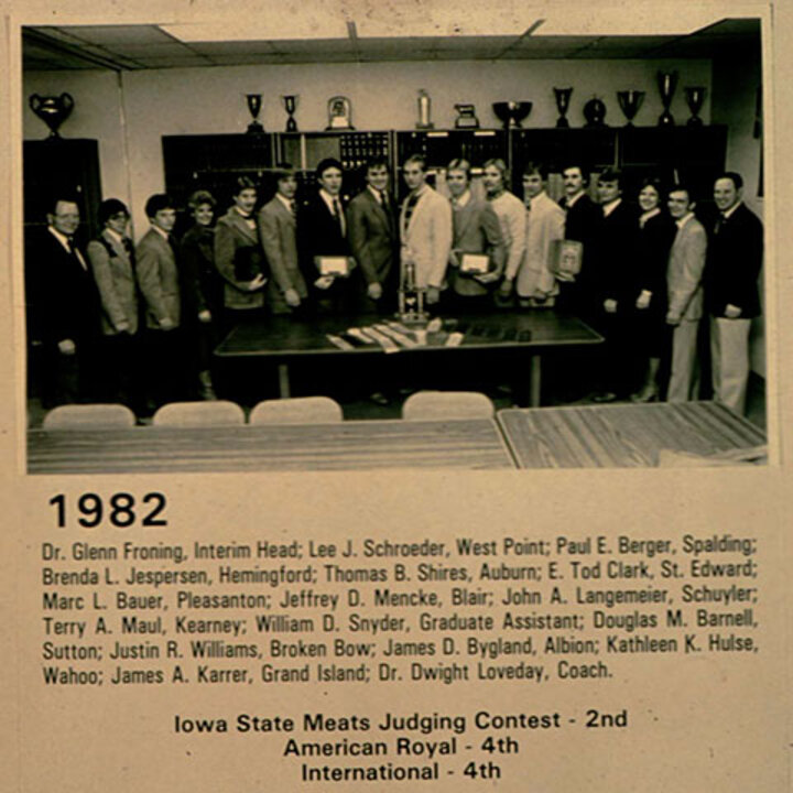 1982 Meat Judging Team