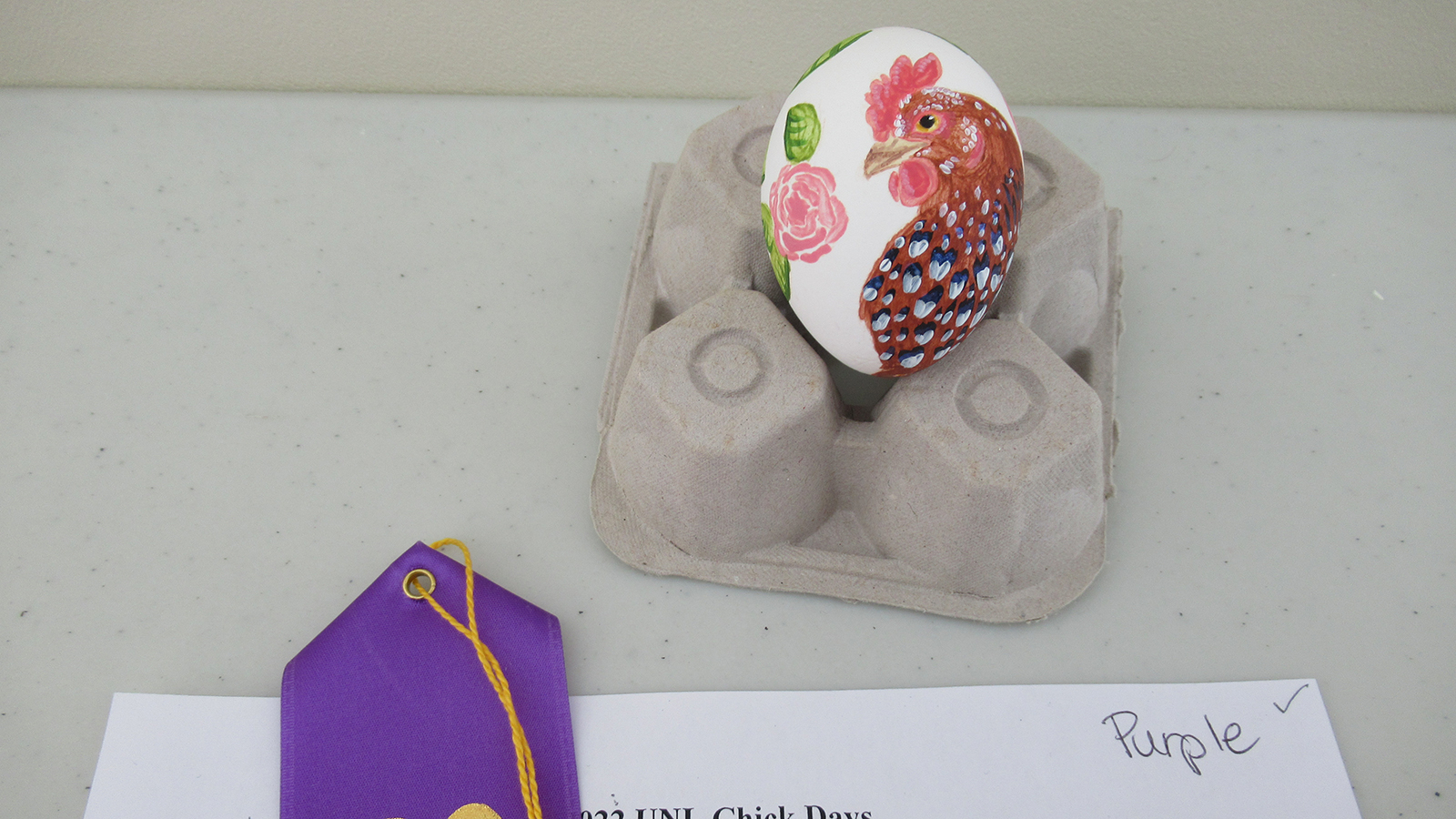 An egg shell painted decoratively